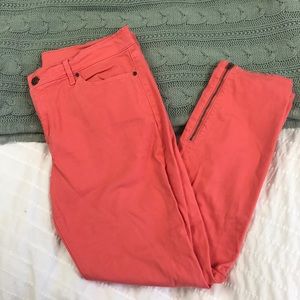 Gap coral legging jeans with ankle zip detail